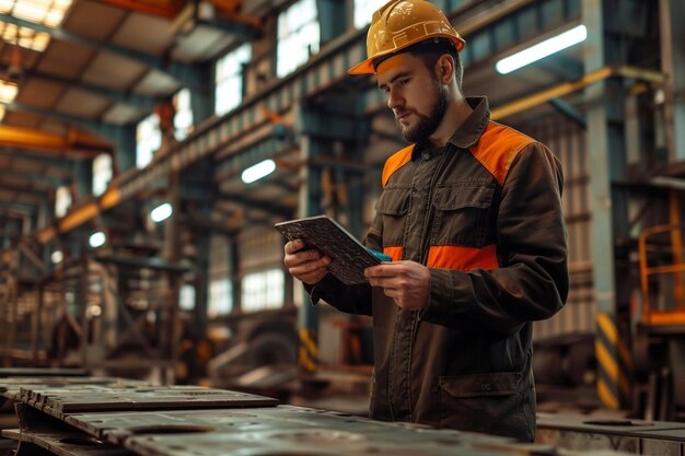 A Metal industry worker dressed in work wear