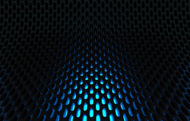 Metal mesh grild Abstract 3d rendering background in high resolution 3d render of black carbon grid with orange light