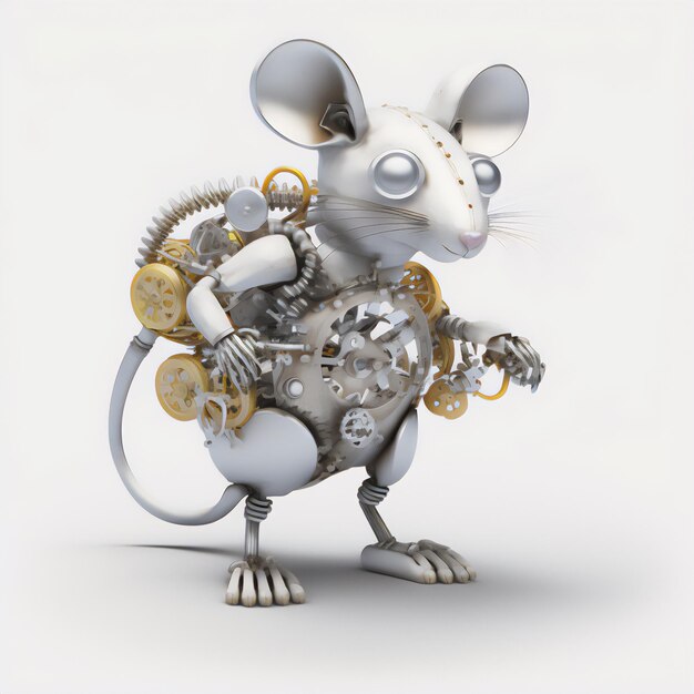 A metal mouse in digital form