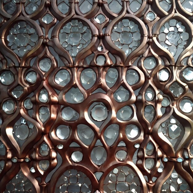 metal panel wall pattern featuring stainless steel and iron with embedded crystal gems