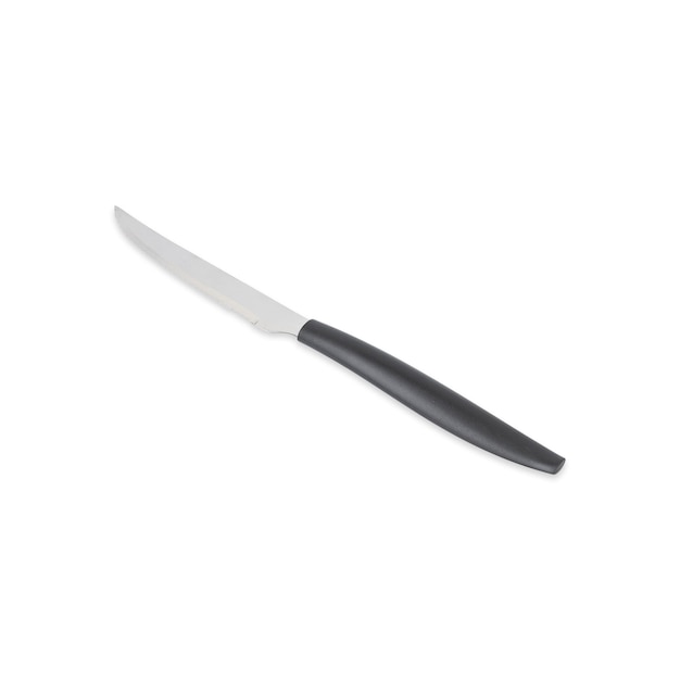 Metal and plastic knife isolated over white background