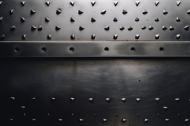 A metal plate with spikes and holes.