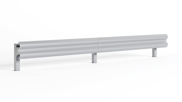 Metal road barrier Barrier for protection and control 3D rendering