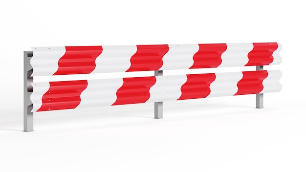 Metal road barrier Barrier for protection and control 3D rendering