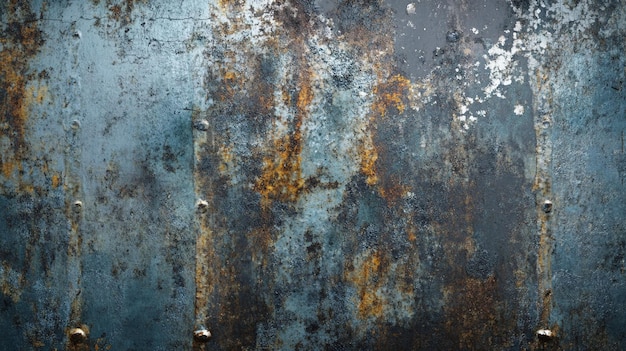 Photo a metal sheet with a rough texture and a blue background