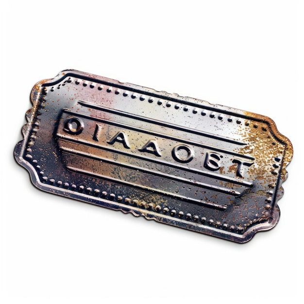 Photo a metal texture shape ticket accessories accessory buckle