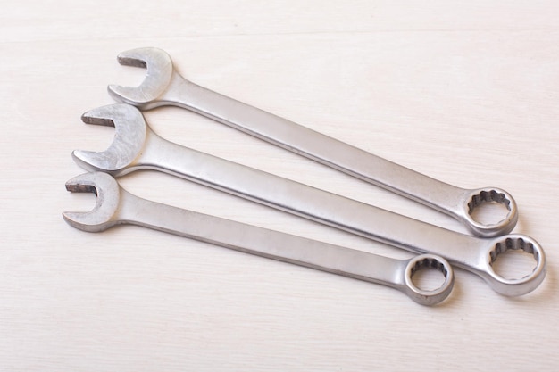 Metal tools on a light background Key