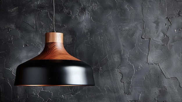 Photo metal and wood pendant light elevates loft style interiors with industrial charm