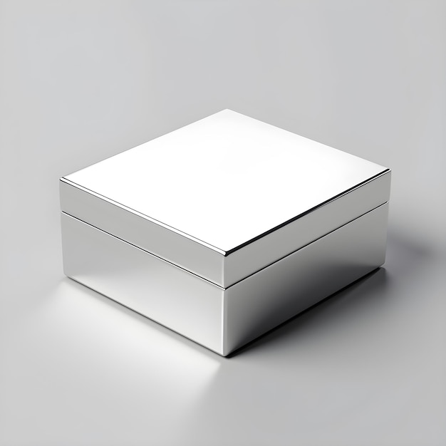 metalic box mockup solid grey background