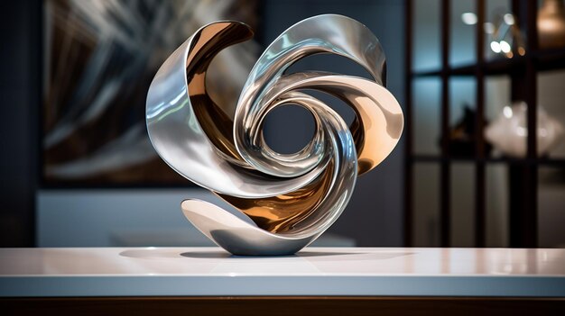 Metallic Abstract Sculpture