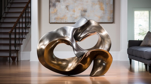 Metallic Abstract Sculpture