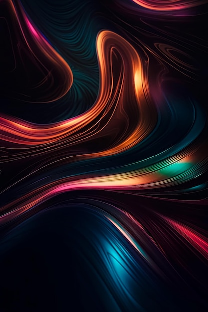 Metallic abstract wavy liquid background layout design tech innovation Generative AI