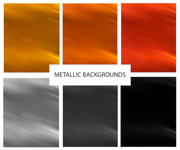 Metallic backgrounds Metal texture set Multi-colored abstract photo