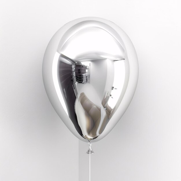 Photo metallic balloon in a white room