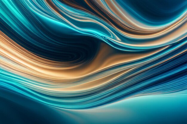 Metallic blue colors blend and sway in an abstract fluid background