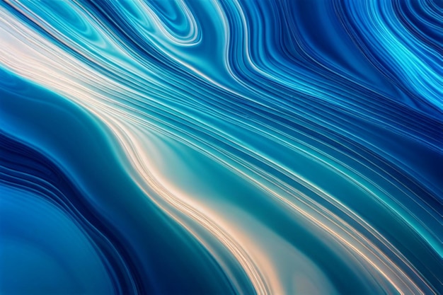 Metallic blue colors blend and sway in an abstract fluid background