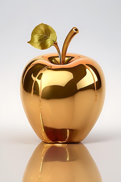 Metallic dipped apple illustration