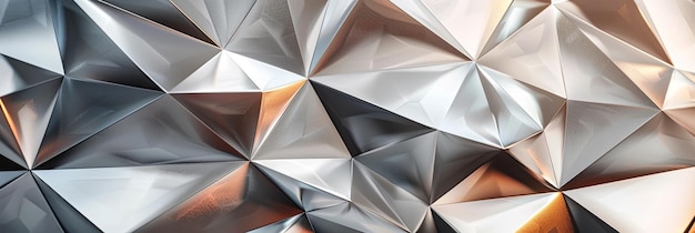 Metallic Faceted Geometric Wallpaper A Modern and Sleek Design Solution