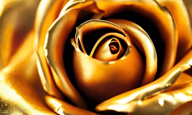 Metallic gold rose background