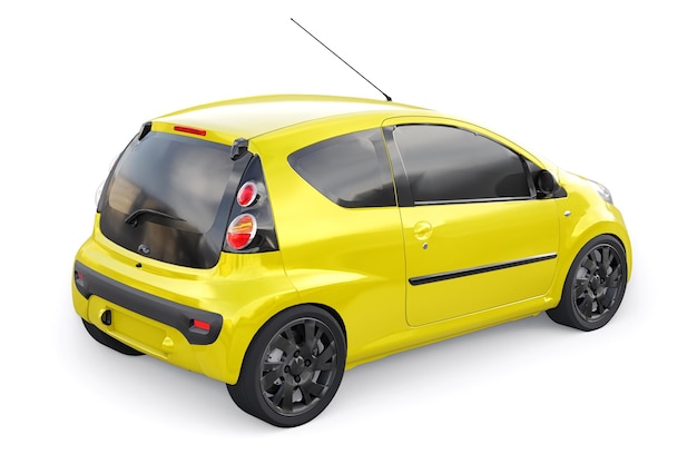 Metallic ultra compact city car for the cramped streets of historic cities with low fuel consumption 3d rendering