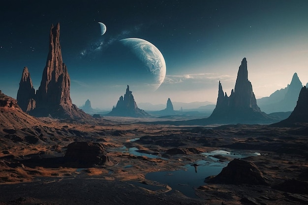 Metaverse alien landscape extraterrestrial terrain