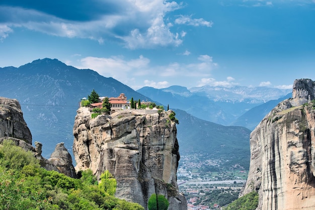 Meteora is a formation of huge rocks, they host monasteries. Greece.