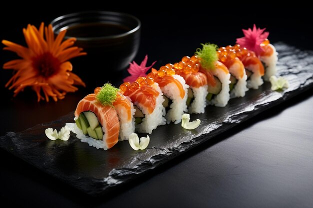 Meticulously Crafted Sushi Roll White Rice