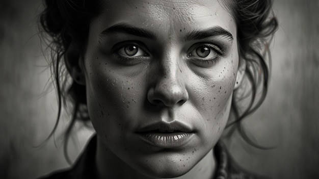 Meticulously sketched human face with detailed features and intricate curves