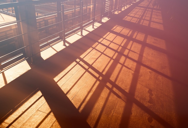 Metro transport passage during sunset background