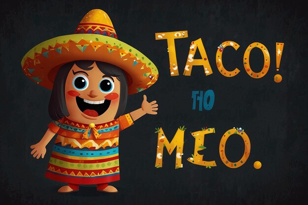 Photo mexican cartoon style illustrations