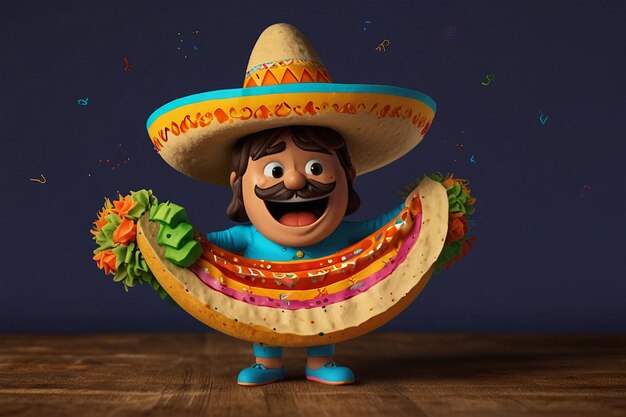 Photo mexican cartoon style illustrations