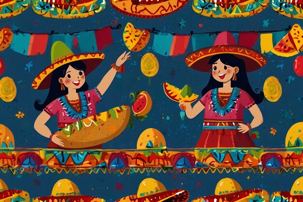 Mexican Cartoon Style Illustrations