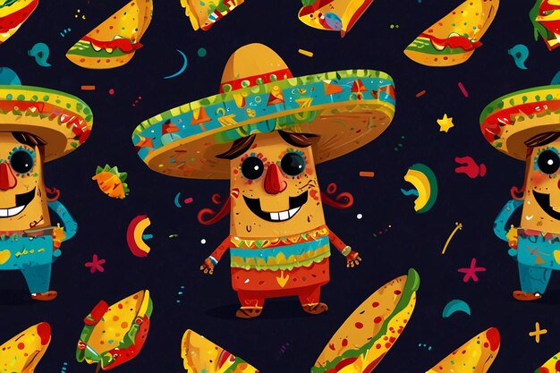 Mexican Cartoon Style Illustrations