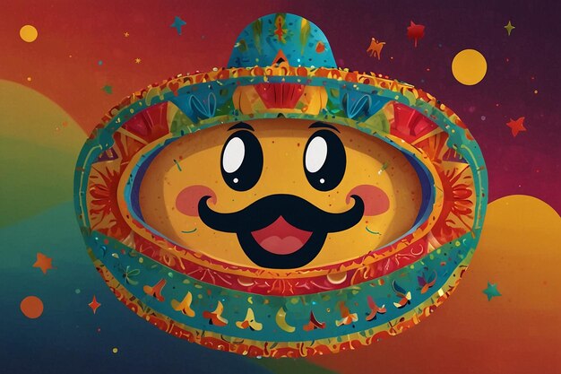 Photo mexican cartoon style illustrations