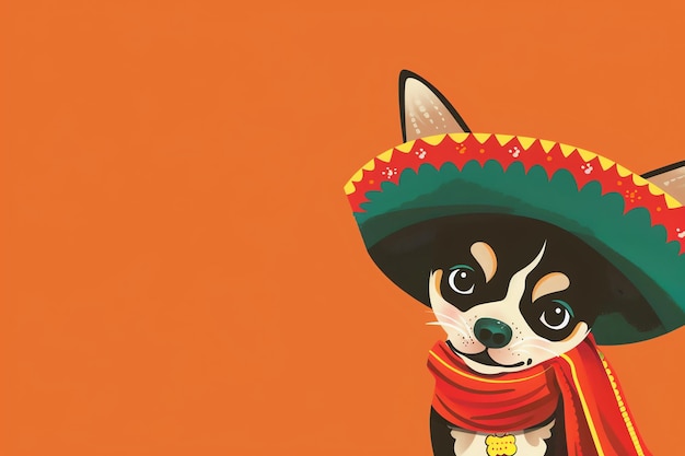 mexican chihuahua character for national hispanic heritage month festival