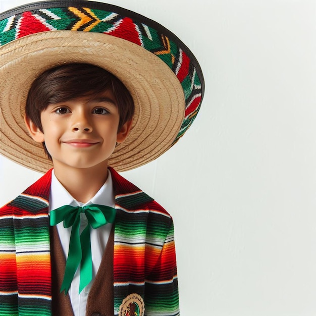 Mexican child dressed traditionally for the celebration of May 5