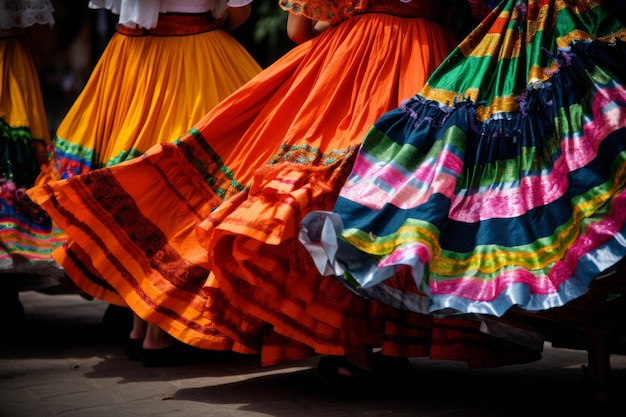 Mexican colorful skirt closeup Latin culture Generate Ai