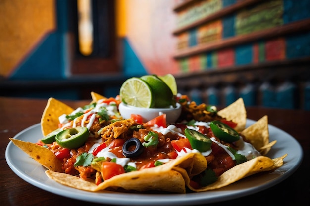 Mexican Cuisine with a Centerpiece of Nachos