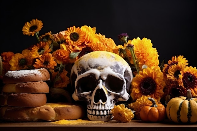 Mexican cultural celebration with Day of the Dead elements