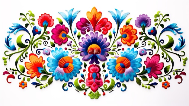 Mexican embroidery isolated on white background