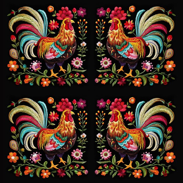 Photo mexican embroidery print