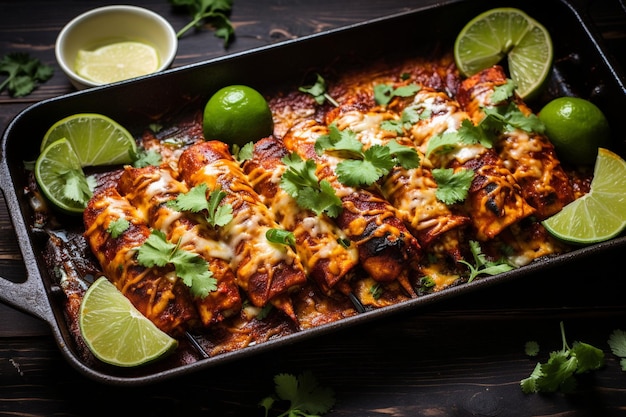 Mexican enchiladas with chicken high definition graphic creative image