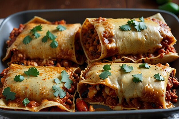 Mexican enchiladas with a vegetarian twist