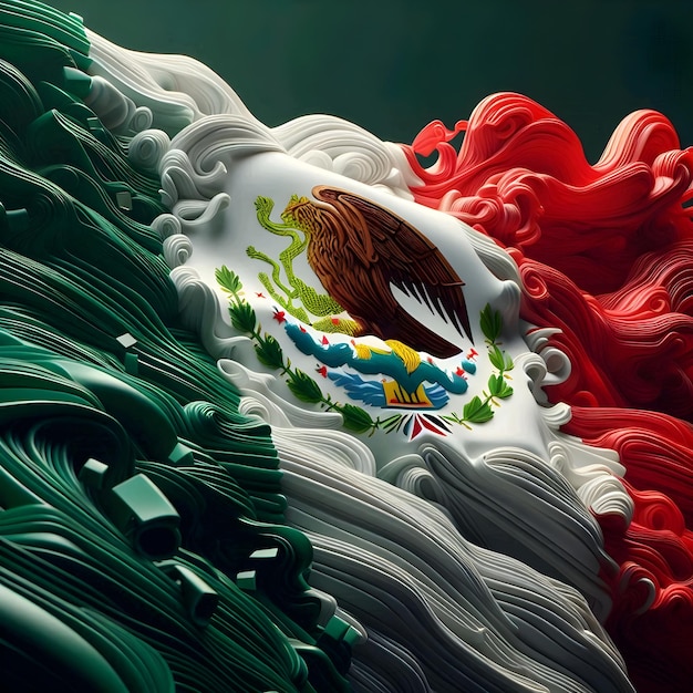 a mexican flag with the eagle on it is from the national geographic region