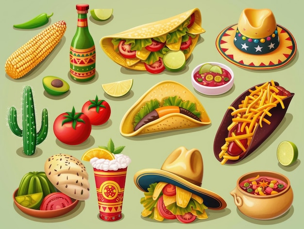 Photo mexican food illustrations