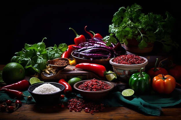 Mexican Food Ingredients in Colors