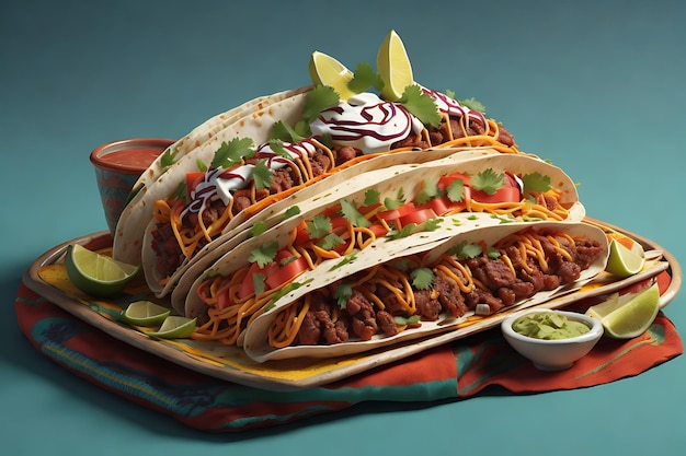 Mexican FOOD in the style of realistic