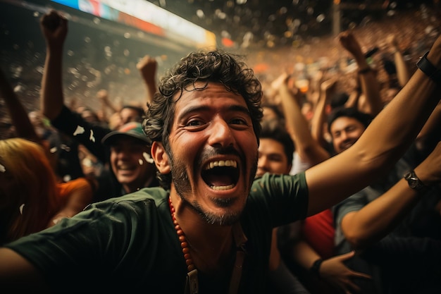 Mexican football fans celebrating a victory