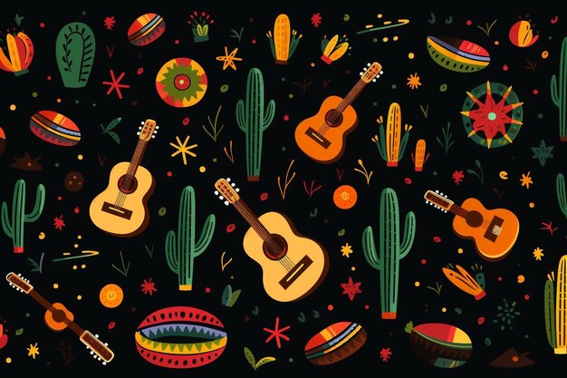 Photo mexican holiday cinco de mayo pattern background