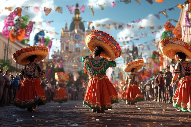 Photo mexican independence day with community parades oc